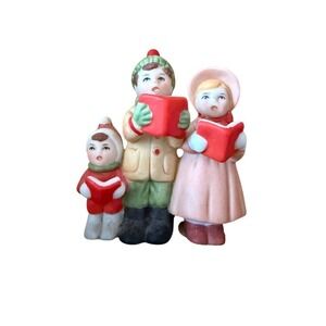 Lefton Colonial Village Christmas Carolers Figurine Carrie & Nicky 1986